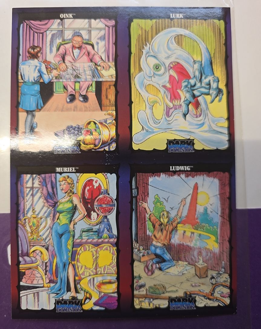 1993 Dark Dominion Uncut Promo Card Sheet — front