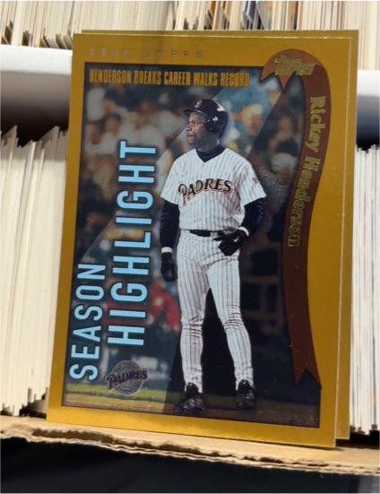 2002 Topps #333 Rickey Henderson Season Highlights — front
