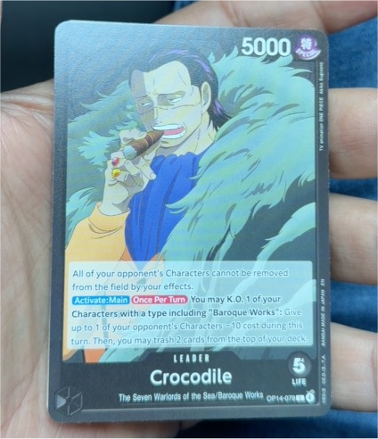 One Piece TCG OP14-079 Crocodile The Azure Sea's Seven Leader — front