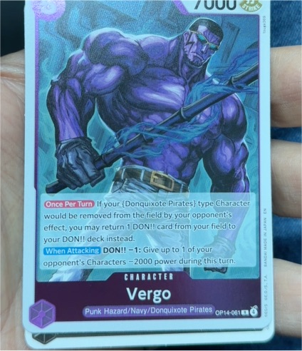 One Piece The Azure Sea's Seven #OP14-061 Vergo — front