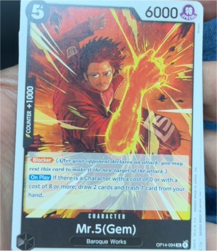One Piece TCG OP14-094 Mr.5(Gem) The Azure Sea's Seven — front
