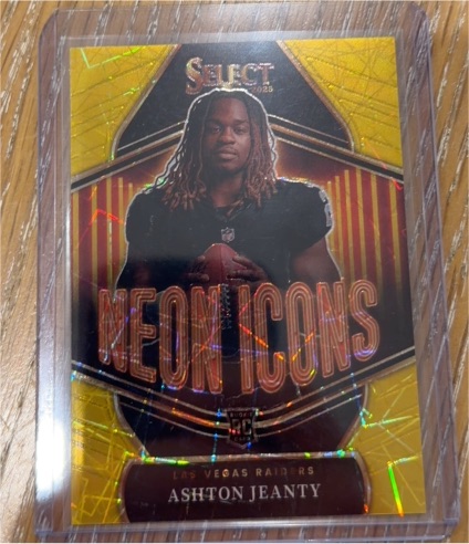 2025 Panini Select #12 Ashton Jeanty Neon Icons Silver Prizm — front