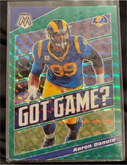 2020 Panini Mosaic Got Game? Green #GG13 Aaron Donald — front
