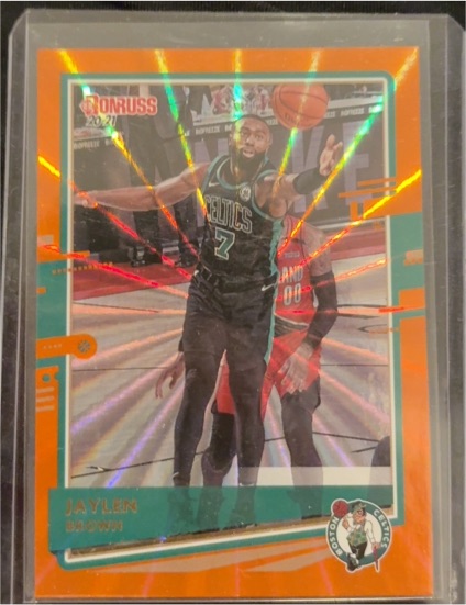 2020-21 Donruss #161 Jaylen Brown Orange Laser — front