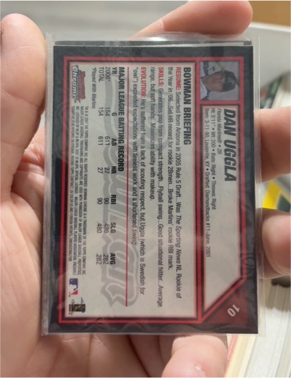 2007 Bowman #10 Dan Uggla — front