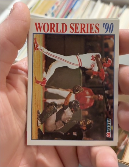 1991 Fleer World Series '90 #1 Eric Davis — front