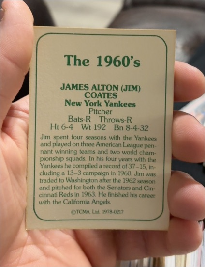 1978 TCMA The 1960's #267 Jim Coates — front