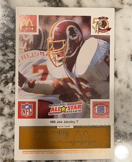 1986 McDonald's All-Star Team #66 Joe Jacoby — front