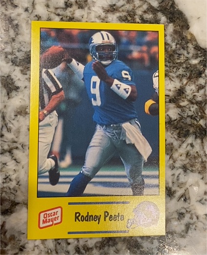 1991 Oscar Mayer Detroit Lions Police #7 Rodney Peete — front