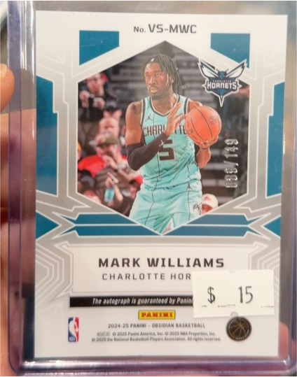 2024-25 Panini Obsidian #VS-MWC Mark Williams — front
