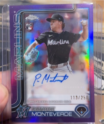 2025 Topps Chrome Update #AC-PM Patrick Monteverde Purple Refractor Auto RC /250 — front