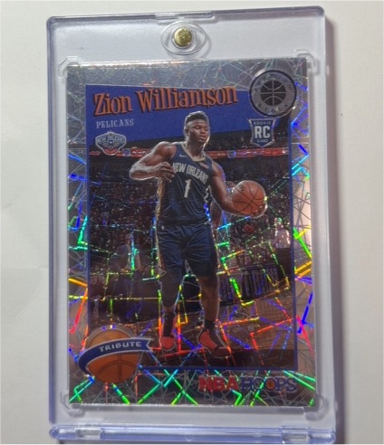 2019-20 Panini NBA Hoops Premium Stock Tribute #296 Zion Williamson — front