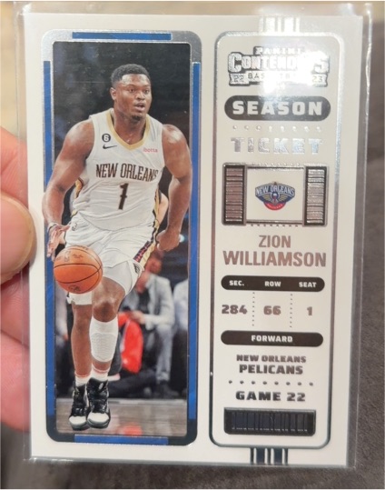2022-23 Panini Contenders Season Ticket #85 Zion Williamson — front