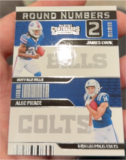2022 Panini Contenders #RN-CP James Cook / Alec Pierce Round Numbers — front