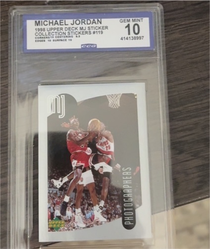 1998 Upper Deck MJ Sticker Collection #119 Michael Jordan — front