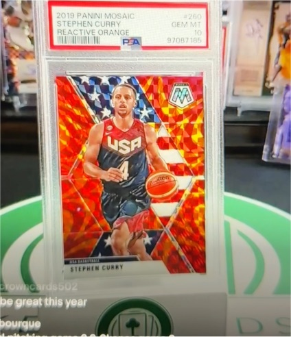 2019 Panini Mosaic #260 Stephen Curry Reactive Orange — front