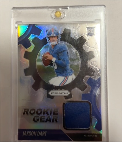 2025 Panini Prizm #RGR-JDT Jaxson Dart Rookie Gear Patch — front