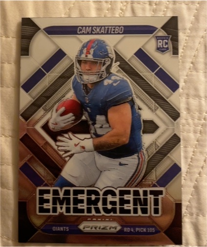 2025 Panini Prizm #1 Cam Skattebo Emergent Rookie — front