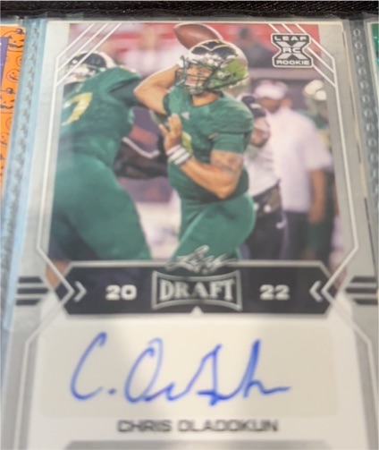 2022 Leaf Draft #BA-CO1 Chris Oladokun — front