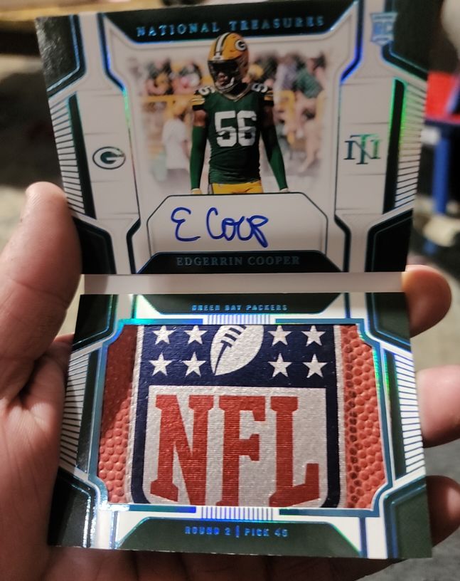 2024 Panini National Treasures #1 Edgerrin Cooper Rookie Patch Auto — front