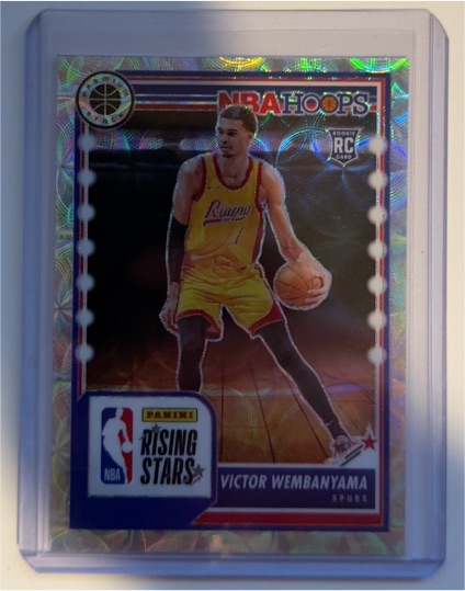 2023-24 Panini Hoops Premium Stock #282 Victor Wembanyama Rising Stars Scope Prizm Rookie Card — front