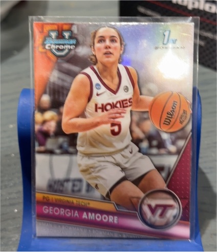 2023-24 Bowman University Chrome #2 Georgia Amoore Virginia Tech Hokies — front