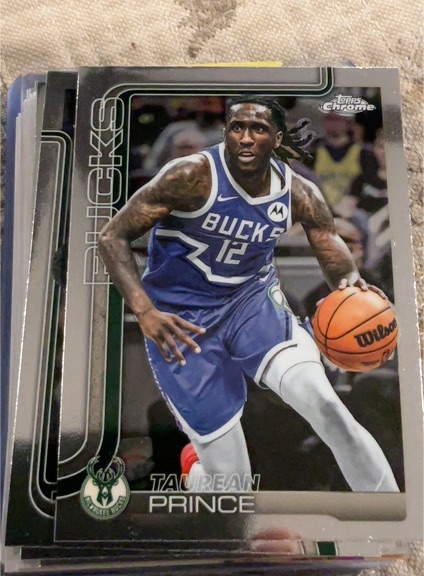 2025-26 Topps Chrome #147 Taurean Prince Milwaukee Bucks — front