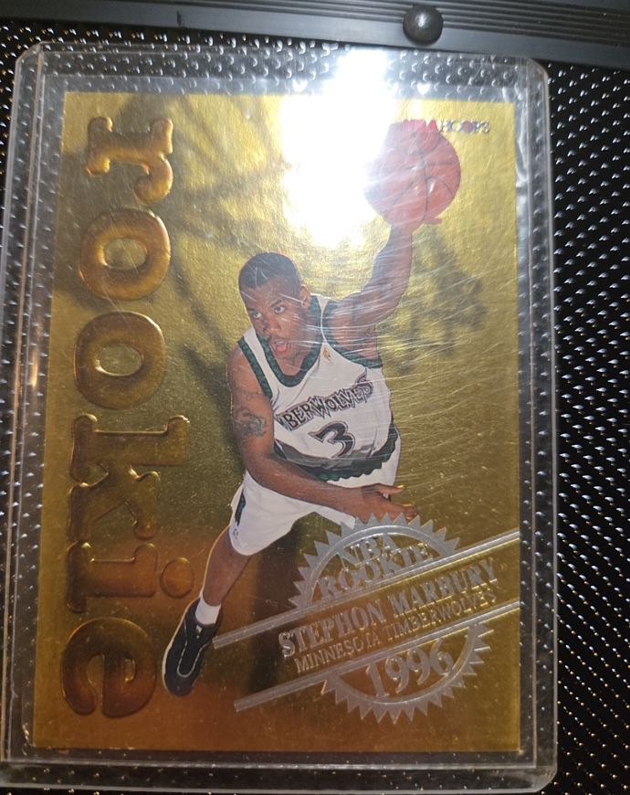 1996-97 Skybox NBA Hoops #17 Stephon Marbury NBA Rookie Gold — front