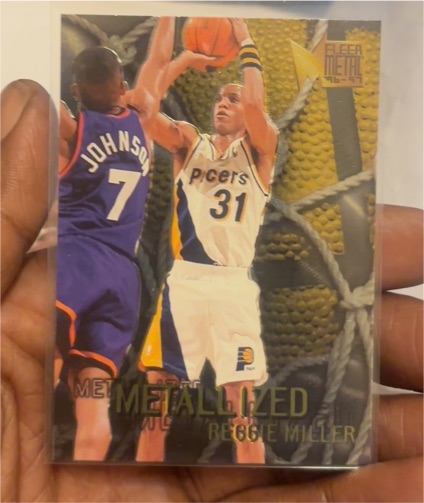 1996 Fleer Metal #129 Reggie Miller — front