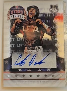 2015 Panini USA Baseball Stars and Stripes Longevity #26 Courtney Hawkins — front