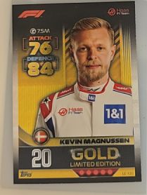 2022 Topps Turbo Attax Formula 1 #LE 12G Kevin Magnussen Gold Limited Edition — front