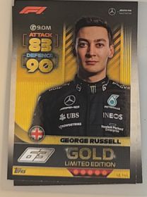 2022 Topps Turbo Attax F1 Limited Edition #LE-14G George Russell Gold — front