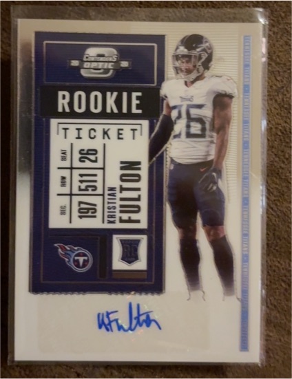 2020 Panini Contenders Optic #155 Kristian Fulton Rookie Ticket Autograph — front