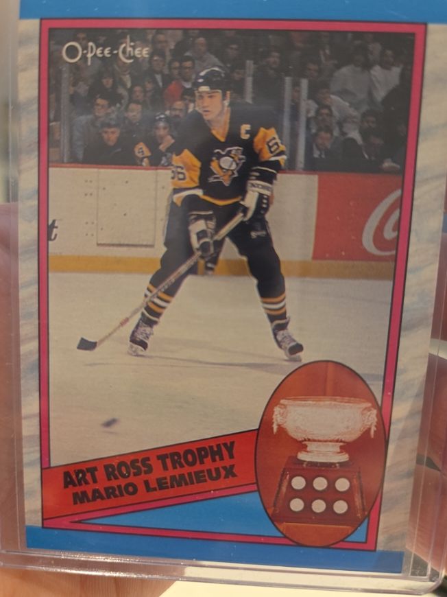 1989-90 O-Pee-Chee #319 Mario Lemieux Art Ross Trophy — front