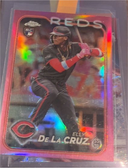 2024 Topps Chrome #44 Elly De La Cruz Pink Refractor Rookie Card — front