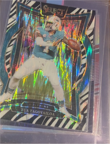 2024 Panini Select Concourse #99 Tua Tagovailoa Zebra Prizm — front