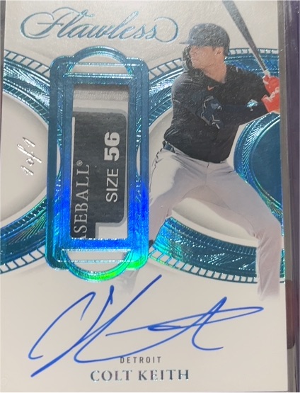 2025 Panini Flawless Colt Keith Prominent Swatch Patch Auto #PSS-CK — front