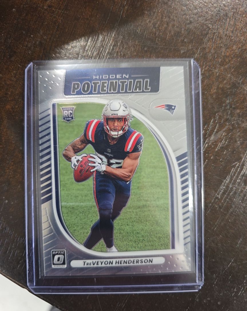 2025 Donruss Optic #13 TreVeyon Henderson Hidden Potential Patriots Rookie Card — front