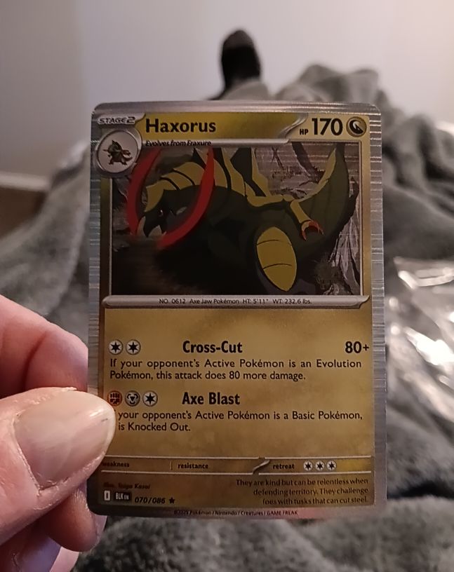 2024 Pokemon Scarlet & Violet Black Bolt #070 Haxorus — front