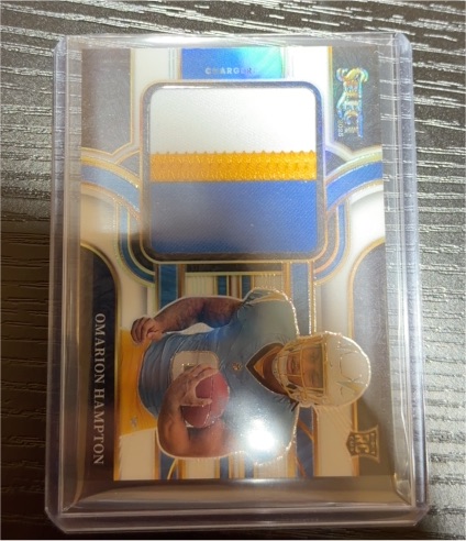 2025 Panini Origins Omarion Hampton 3 Color Patch /199 Chargers Rookie — front