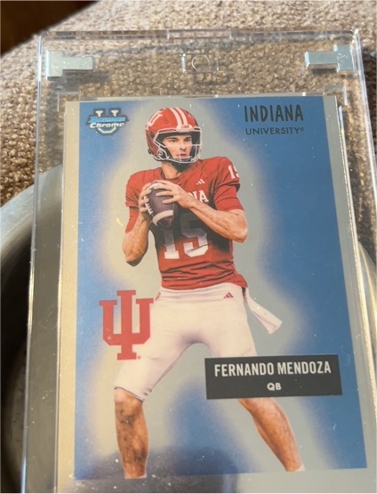 2025 Bowman University Chrome #55AV-19 Fernando Mendoza — front