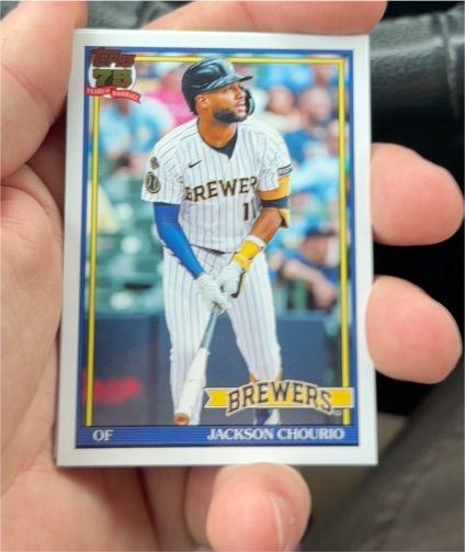 2026 Topps Series 1 1991 #T91-18 Jackson Chourio Milwaukee Brewers — front