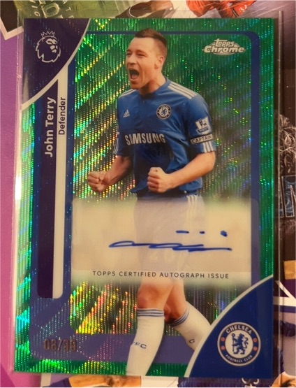 2024-25 Topps Chrome UEFA John Terry #CA-JT Auto Green Refractor — front