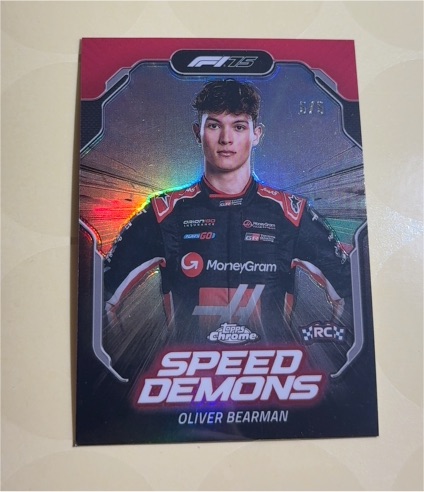 2025 Topps Chrome Formula 1 #SD-8 Oliver Bearman Speed Demons — front