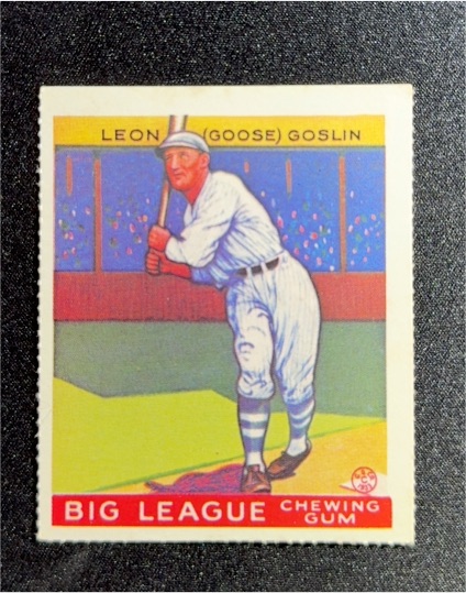 1977 Dover Publications 1933 Goudey #168 Leon (Goose) Goslin — front