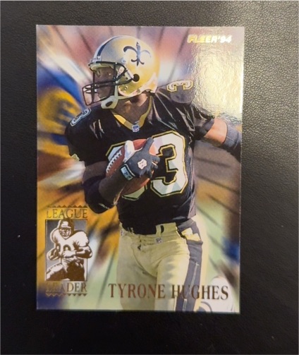 1994 Fleer League Leaders #4 Tyrone Hughes — front