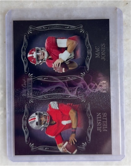 2021 Wild Card Matte #MDG-9 Mac Jones & Justin Fields Dueling Guns — front
