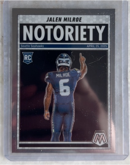2025 Panini Mosaic #15 Jalen Milroe Notoriety Rookie Card — front