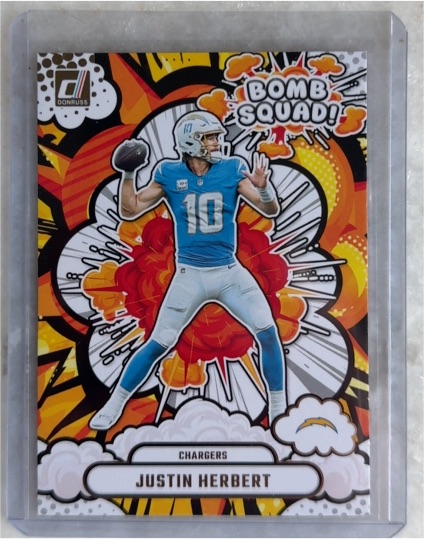 2025 Panini Donruss #BS-JHT Justin Herbert Bomb Squad — front
