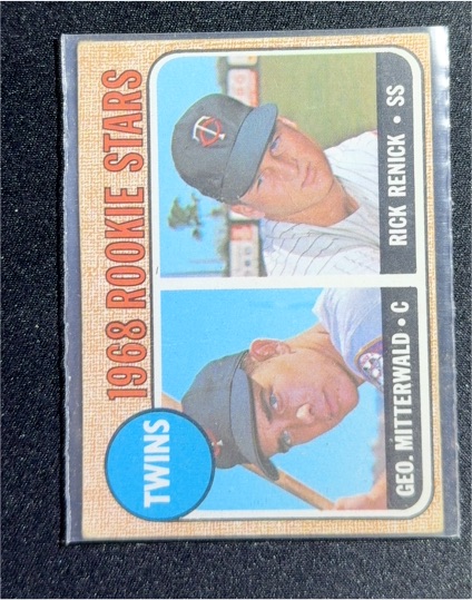 1968 Topps #301 Minnesota Twins Rookie Stars George Mitterwald Rick Renick — front